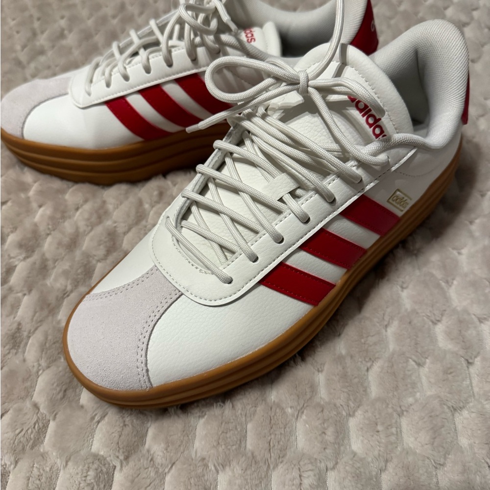 Adidas Women's White and Red Athletic Shoes